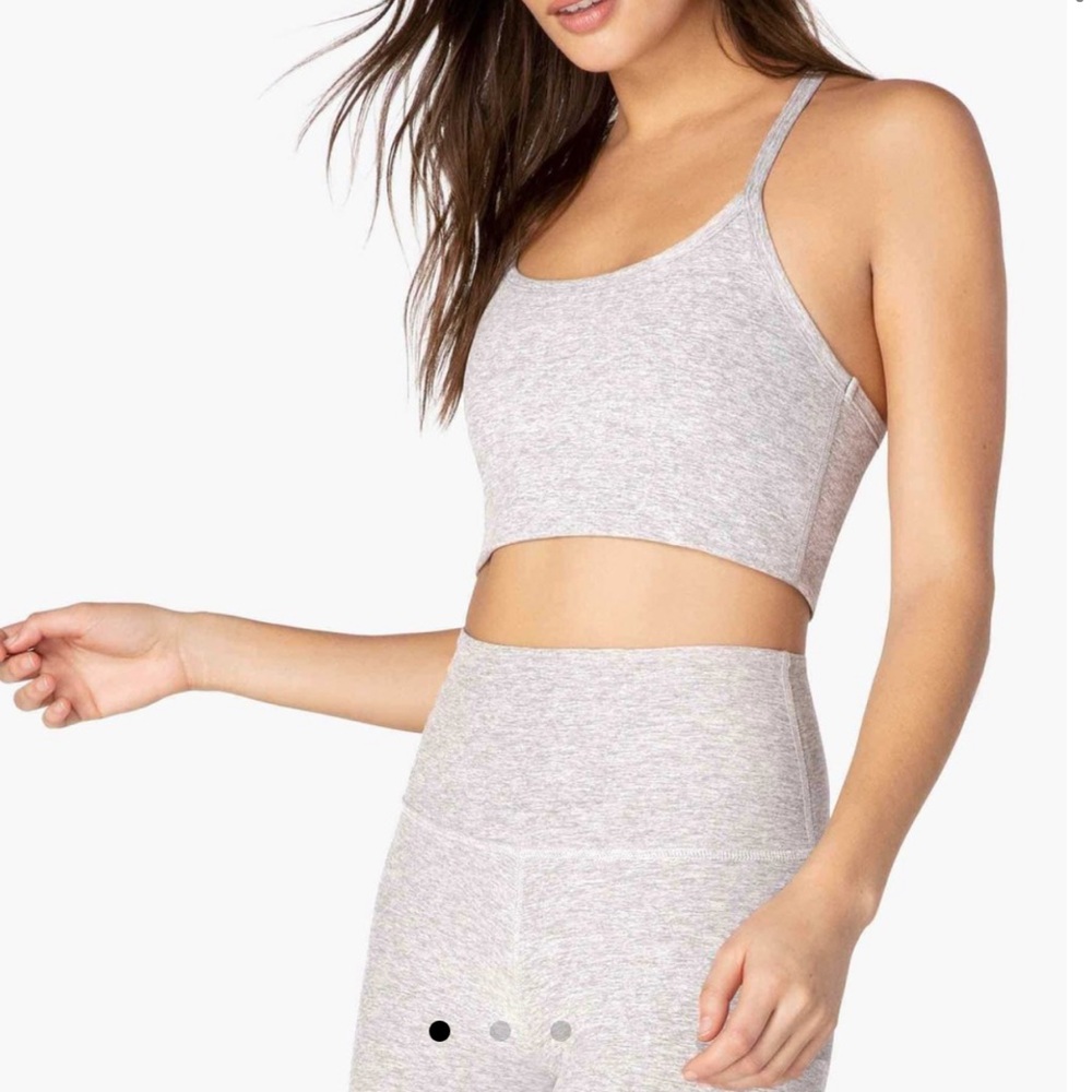 Spacedye Slim Racerback Cropped Tank silver mist